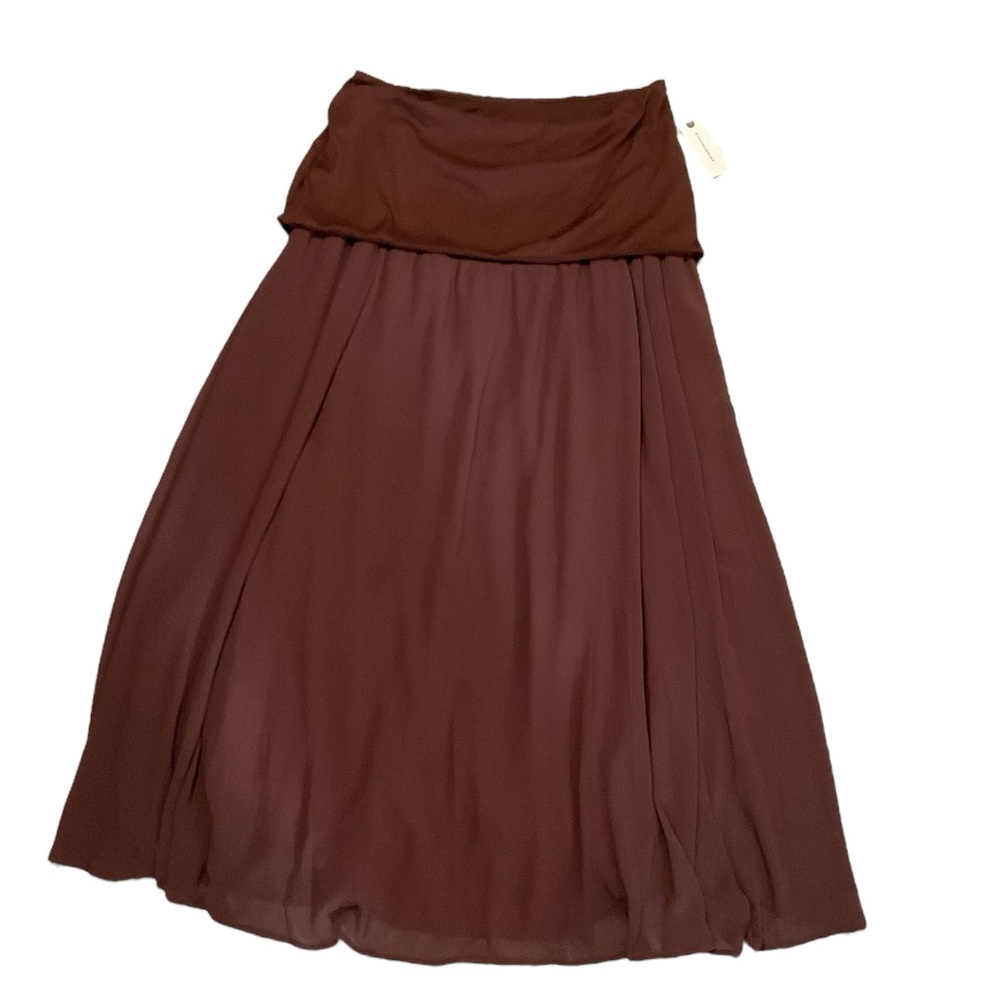 By Anthropologie Dropped Yoke-Waist Sheer Maxi Skirt